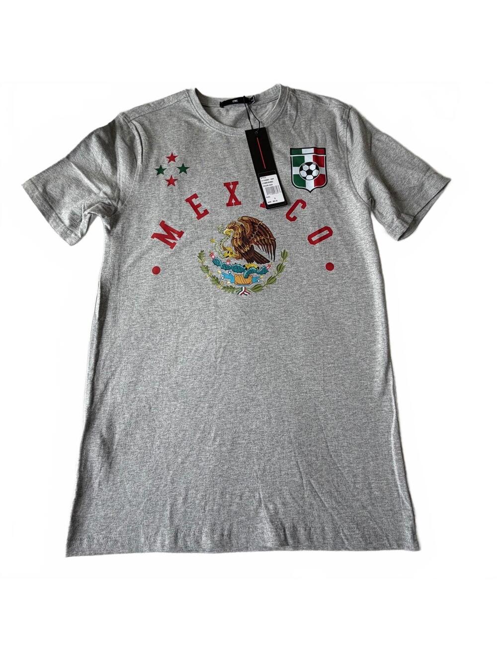 ETNT. Mexico Soccer Graphic T-Shirt, Heather Gray, Men's S, NWT